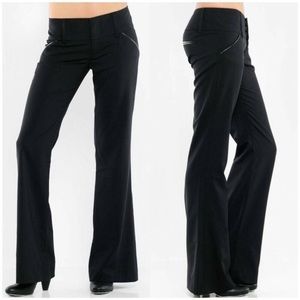 Alice and Olivia black leather trim detail pants